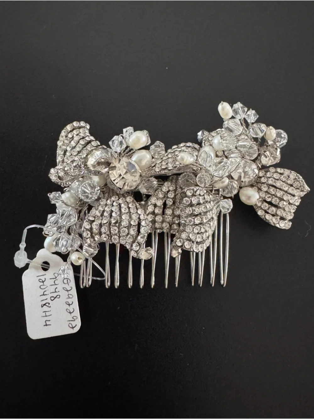 Crystal &‎ Pearl Silver Hair Comb - Bridal Hair Accessory